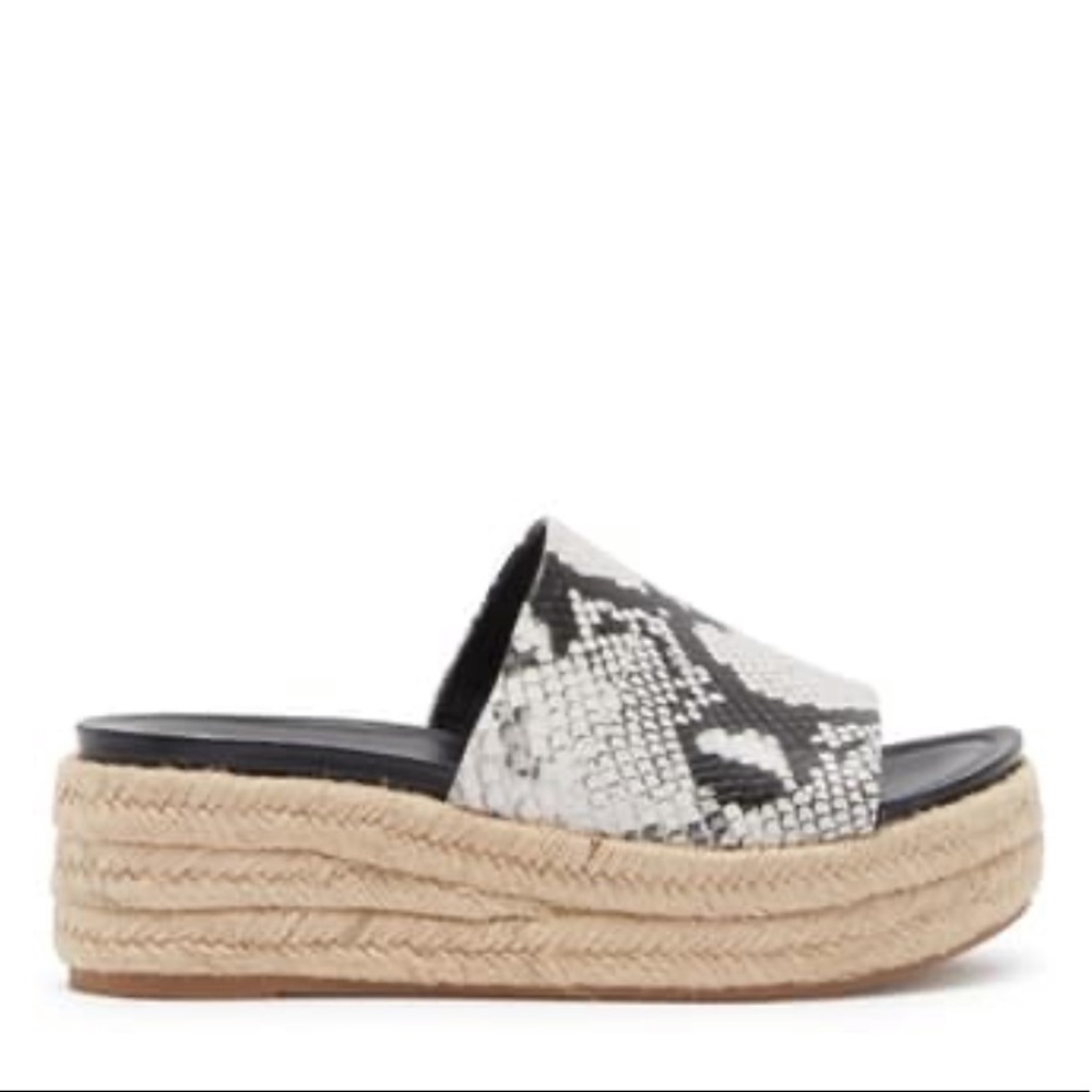 Chic Snake Print Flatform Espadrille Wedge Sandal - Picture 2 of 4